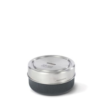 Bowl de vidrio con tapa de silicona antigoteo Black+Blum 750ml color plateado vista de impresión