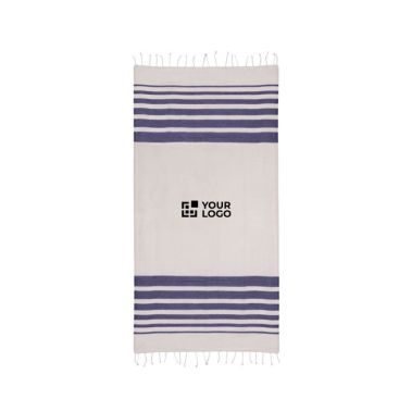 Pareo de algodón reciclado y poliéster con flecos 150 g/m2