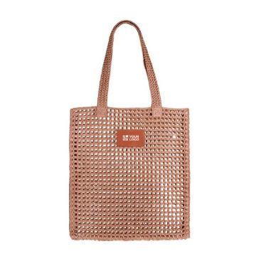 Bolsa de papel de rafia con asas y etiqueta para marcaje