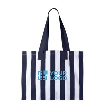 Bolsa grande de algodón reciclado con diseño de rayas verticales