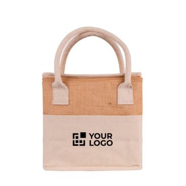Bolsa nevera de yute y asas resforzadas de algodón para transporte