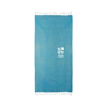 Pareo de algodón y poliéster monocolor con flecos blancos 170 g/m2