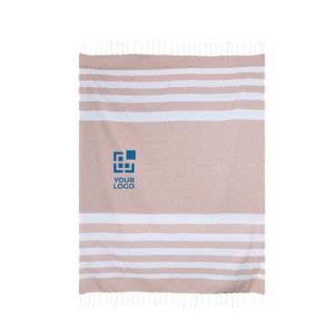 Pareo grande de algodón reciclado con flecos blancos 145 g/m2