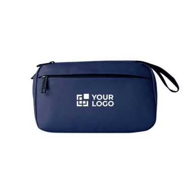 Neceser de cuero sintético de suave tacto con doble cremallera