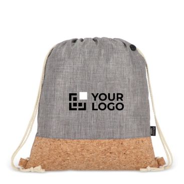 Mochila de cuerdas de RPET con base de corcho y capacidad de 10kg vista principal