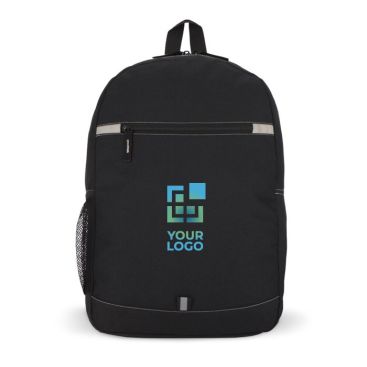 Mochila de RPET con compartimiento frontal y pequeño detalle reflectante