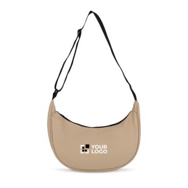 Bolsa bandolera de PU con forma de media luna y correa ajustable