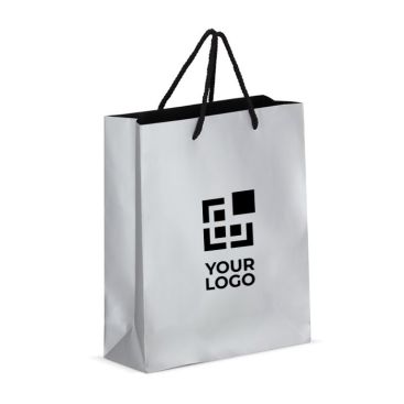 Bolsa de papel para regalo con asas e interior color negro 24x10x30 cm