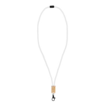 Lanyard de RPET en colores  con detalle de bambú para personalizar
