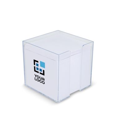 Cubo de notas de 800 hojas lisas FSC en caja de cubo 10x10x10cm