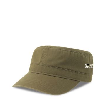 Gorra militar con borde semicurvado en algodón ecológico 280 g/m2