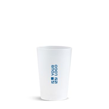 Vaso reutilizable de plástico hecho en Europa con capacidad 280ml vista de impresión