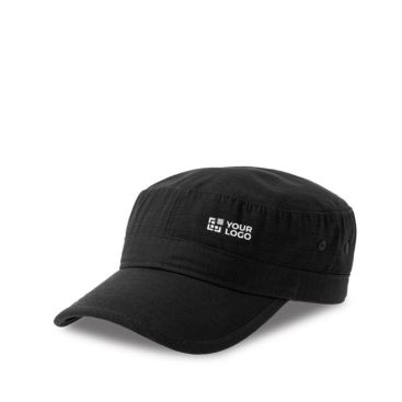 Gorra de algodón de estilo militar con cierre de velcro 215 g/m2