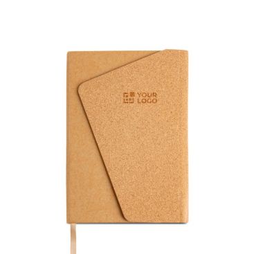 Libreta con tapa de tipo corcho y cierre magnético A5 hojas lisas