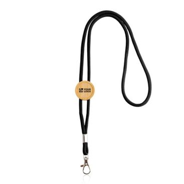 Lanyard ecológico con diseño tubular y ajuste hecho de bambú