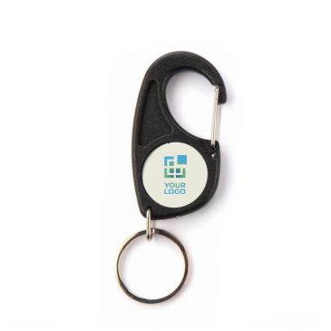 Llavero a 2 caras con mosquetón y anclaje para cualquier ocasión vista de impresión