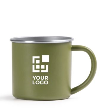 Taza de acero inoxidable reciclado con borde e interor plateado 350ml