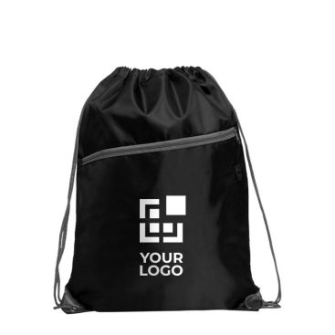 Mochila de cuerdas multiusos con bolsillo con cremallera frontal