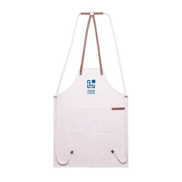 Delantal de algodón canvas con cintas de polipiel ajustables 340 g/m2