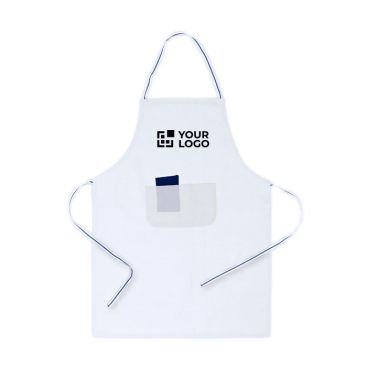 Delantal de algodón y poliéster con corte por encima de la rodilla