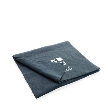 Bufanda acrílica de Polylana® de estilo elegante y sofisticado color azul grisáceo vista de impresión