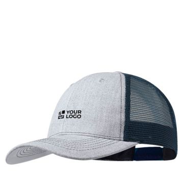 Gorra de poliéster con tela de rejilla a color en la parte trasera