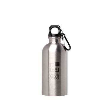 Botella de acero inoxidable reciclado con mosquetón 400ml vista principal