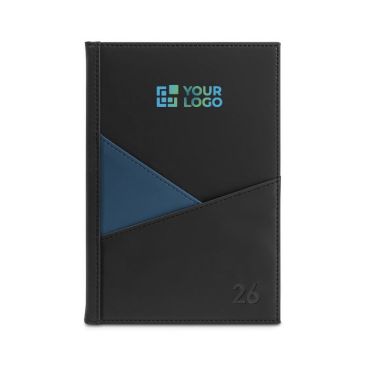 Agenda ecológica con dos bolsillos exteriores y marcador de cinta A5 vista principal