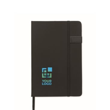 Libreta negra de tapa dura con memoria USB incluida A5 hojas a rayas