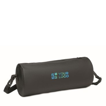 Bolsa de deporte en forma cilíndrica de RPET con tirantes desmontables