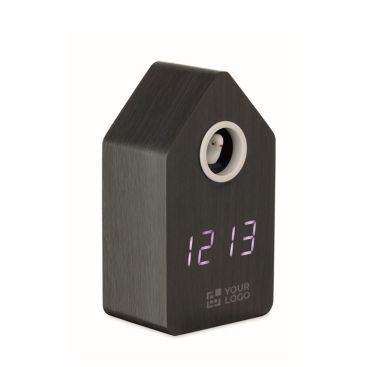 Alarma en forma de casa de pájaro con pantalla LED blanca