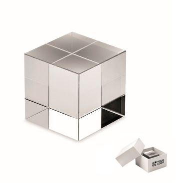 Elegante premio en forma de cubo de cristal para personalizar