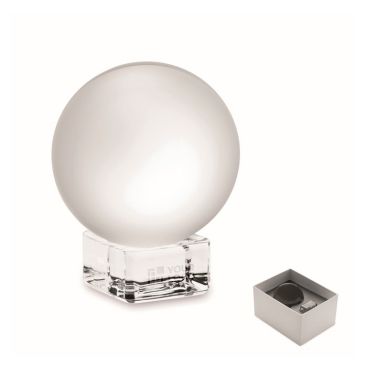 Trofeo redondo de cristal con la base a juego para personalizar