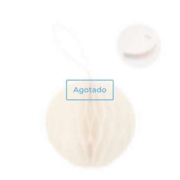 Adorno de papel plegable en forma de bola de Navidad personalizable color beige vista de impresión - agotado