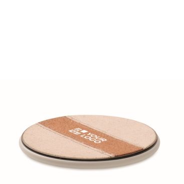 Cargador inalámbrico de teléfono hecho de algodón y corcho 15W