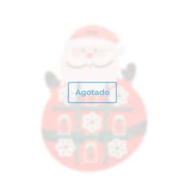 Juego de tres en raya de madera versión navideña en tablero de Santa color rojo vista de impresión - agotado