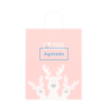 Bolsa de regalo navideña de papel en tamaño grande hecho en EU color rojo vista de impresión - agotado