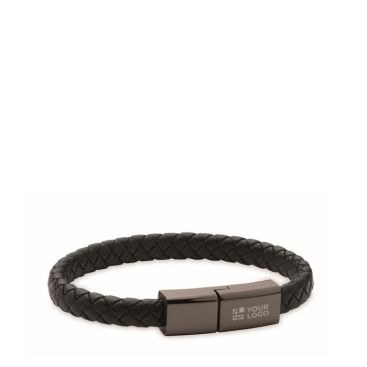 Pulsera trenzada de PU con cable de carga y transferencia de datos 60W