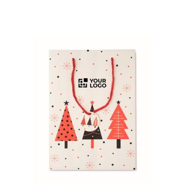 Bolsa de regalo de papel con temática de Navidad tamaño grande