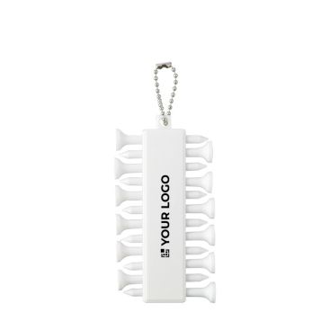 Set de 12 tees de golf de plástico reciclado con cordón metálico