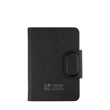 Porta pasaporte con rastreador de cuero sintético reciclado