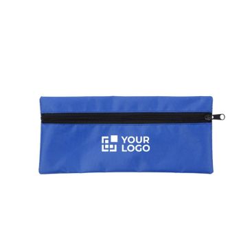 Clásico estuche escolar rectangular de poliéster con cremallera negra