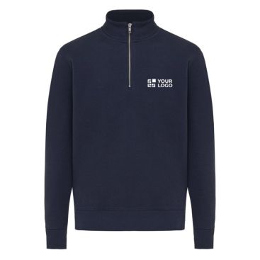 Jersey de media cremallera algodón reciclado modern fit 300 g/m2 Iqoniq Elgon 