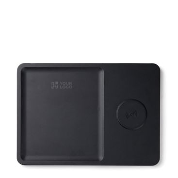 Cargador inalámbrico de escritorio ecológico con bandeja organizadora