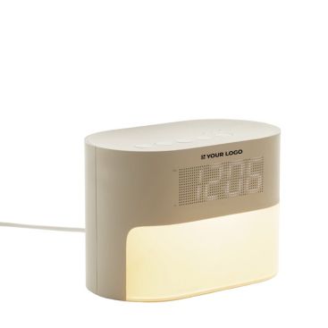 Reloj despertador eco con luz gradual y paisajes sonoros relajantes