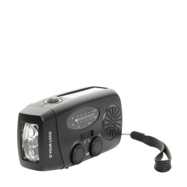 Radio de emergencia multifunción ABS reciclado con manivela 1.800 mAh