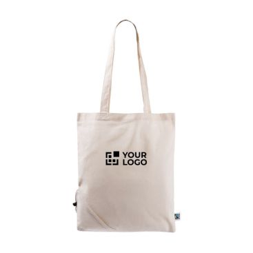 Bolsa plegable de algodón Fairtrade para personalizar 120 g/m2