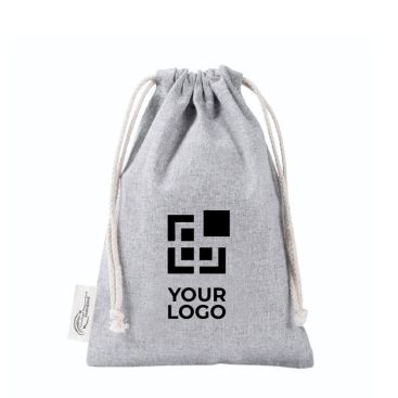 Bolsa de algodón y poliéster reciclado con cierre de cordones 120 g/m2