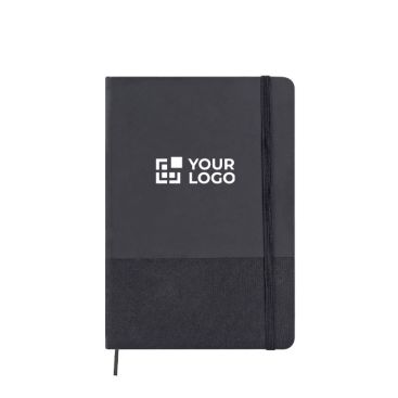 Libreta de cuero sintético y RPET con hojas color crema a rayas A5