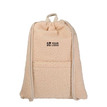 Mochila de cuerdas de sherpa reciclada con bolsillo frontal 9L